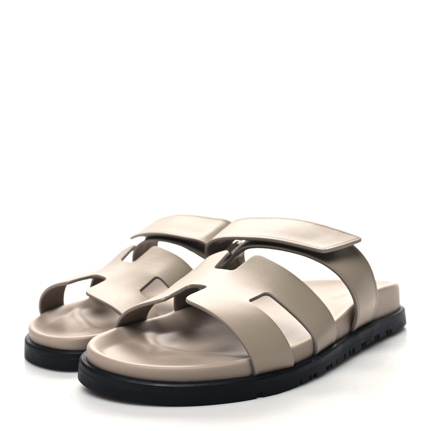 Hermes Calfskin Womens Chypre Sandals 39 Beige Mastic 3 of 8