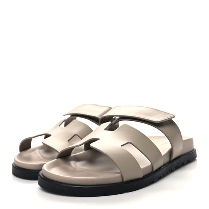 Hermes Calfskin Womens Chypre Sandals 39 Beige Mastic 3 of 8