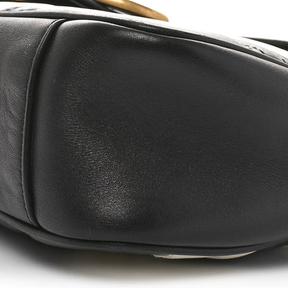 Gucci Calfskin Matelasse Medium GG Marmont Shoulder Bag Black White 10 of 10