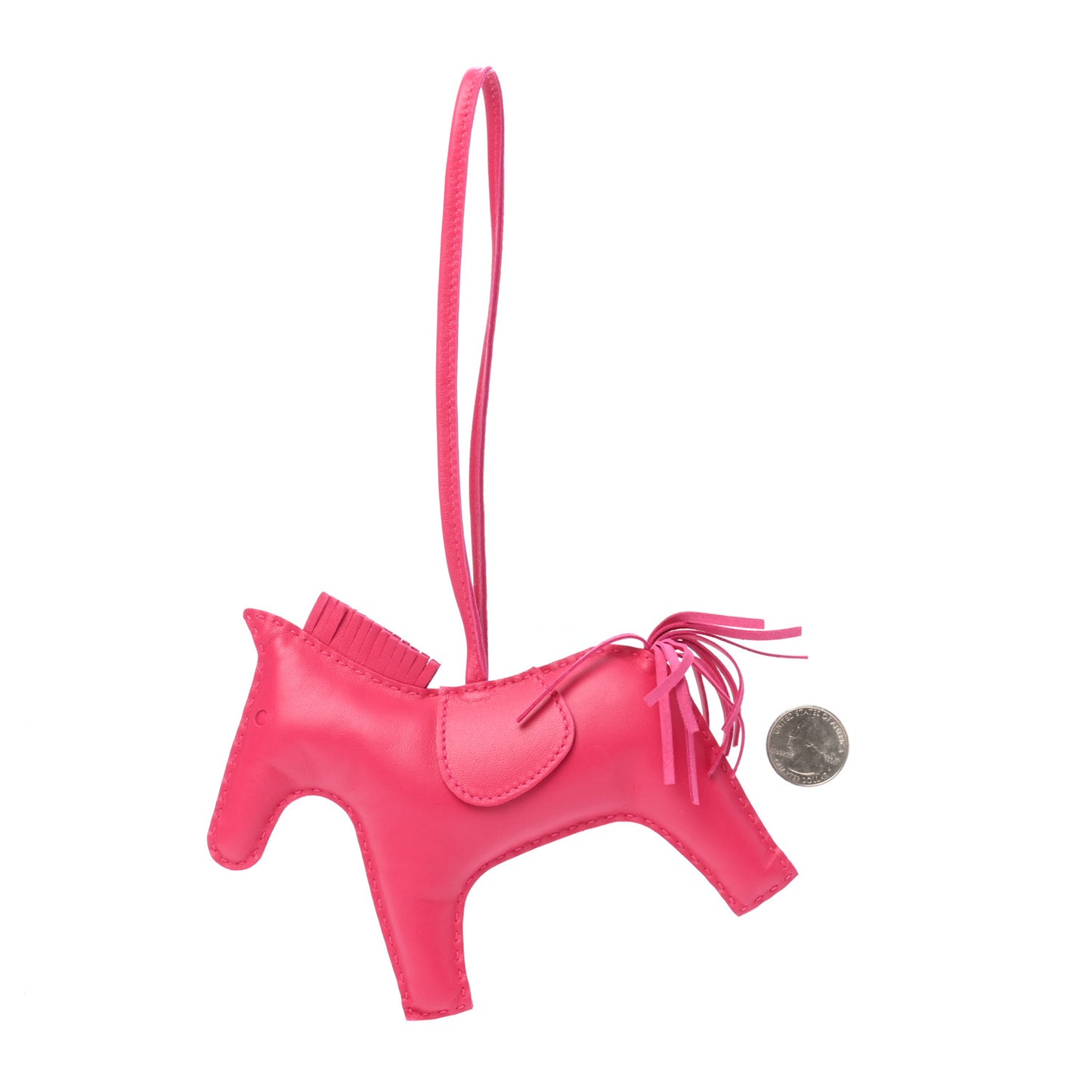 Milo Lambskin Grigri Rodeo Horse Bag Charm GM Rose Mexico