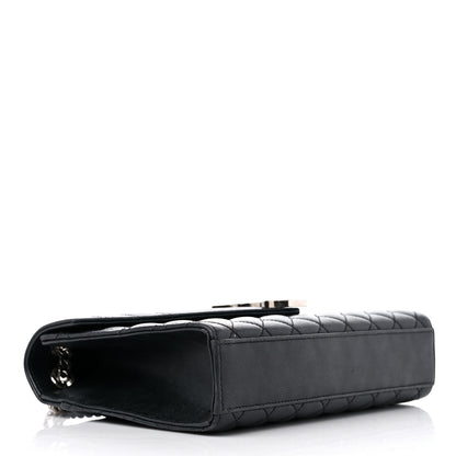Saint Laurent Grain De Poudre Textured Mixed Matelasse Triquilt Medium Monogram Satchel Black 4 of 18