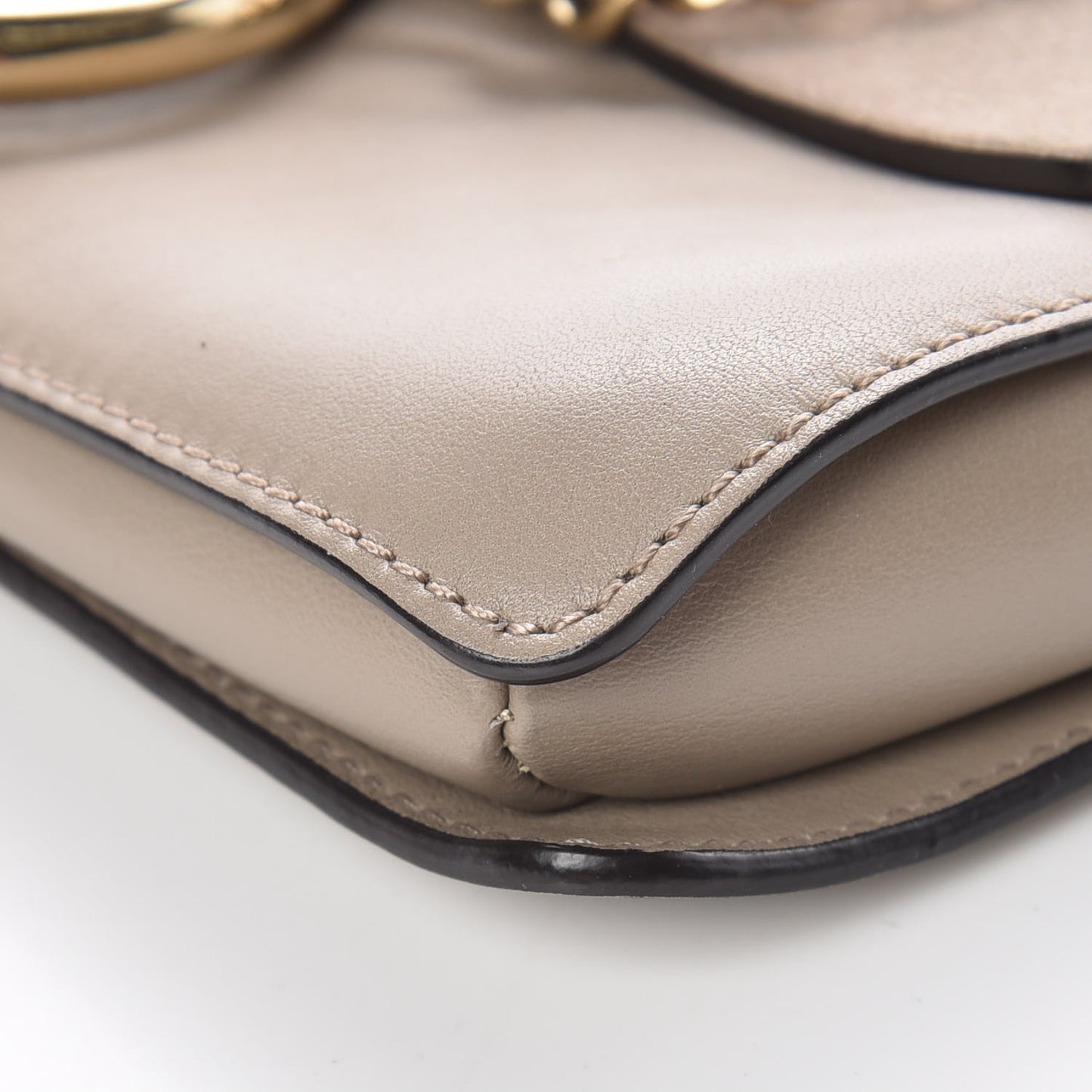 Suede Calfskin Small Faye Shoulder Bag Motty Grey