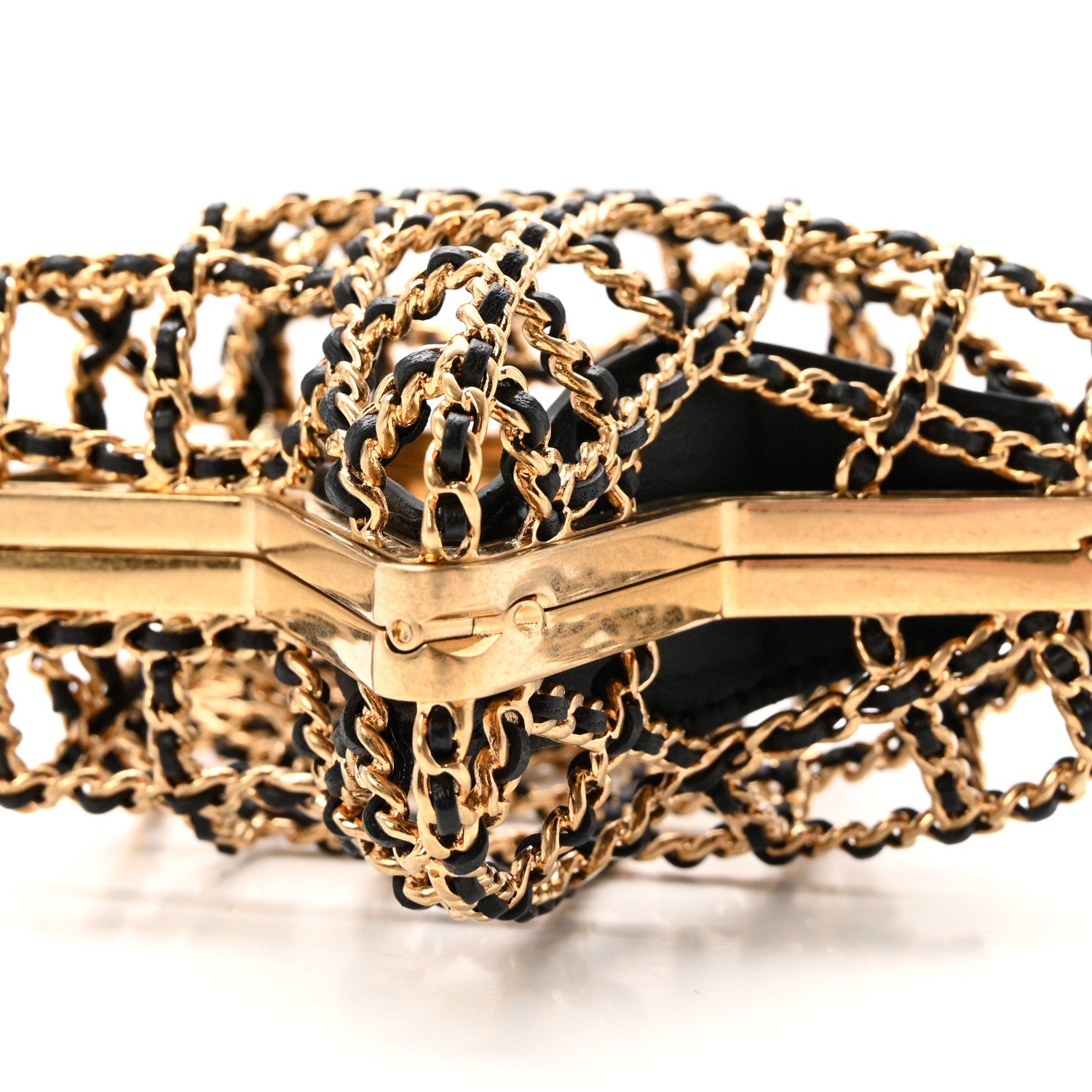 Chanel Metal CC Star Minaudiere Crossbody Gold Black 9 of 10