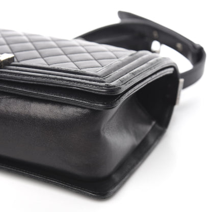 Chanel Lambskin Quilted Medium Boy Flap Black 11 of 12