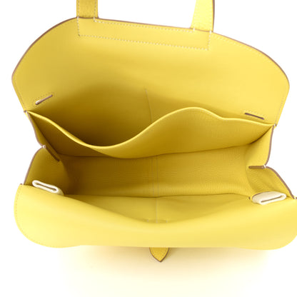 Hermes Taurillon Clemence Halzan 31 Lime 6 of 11