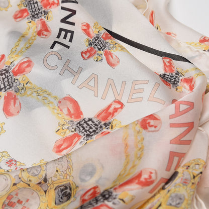 Chanel Silk CC Flower Square Scarf Multicolor 3 of 3