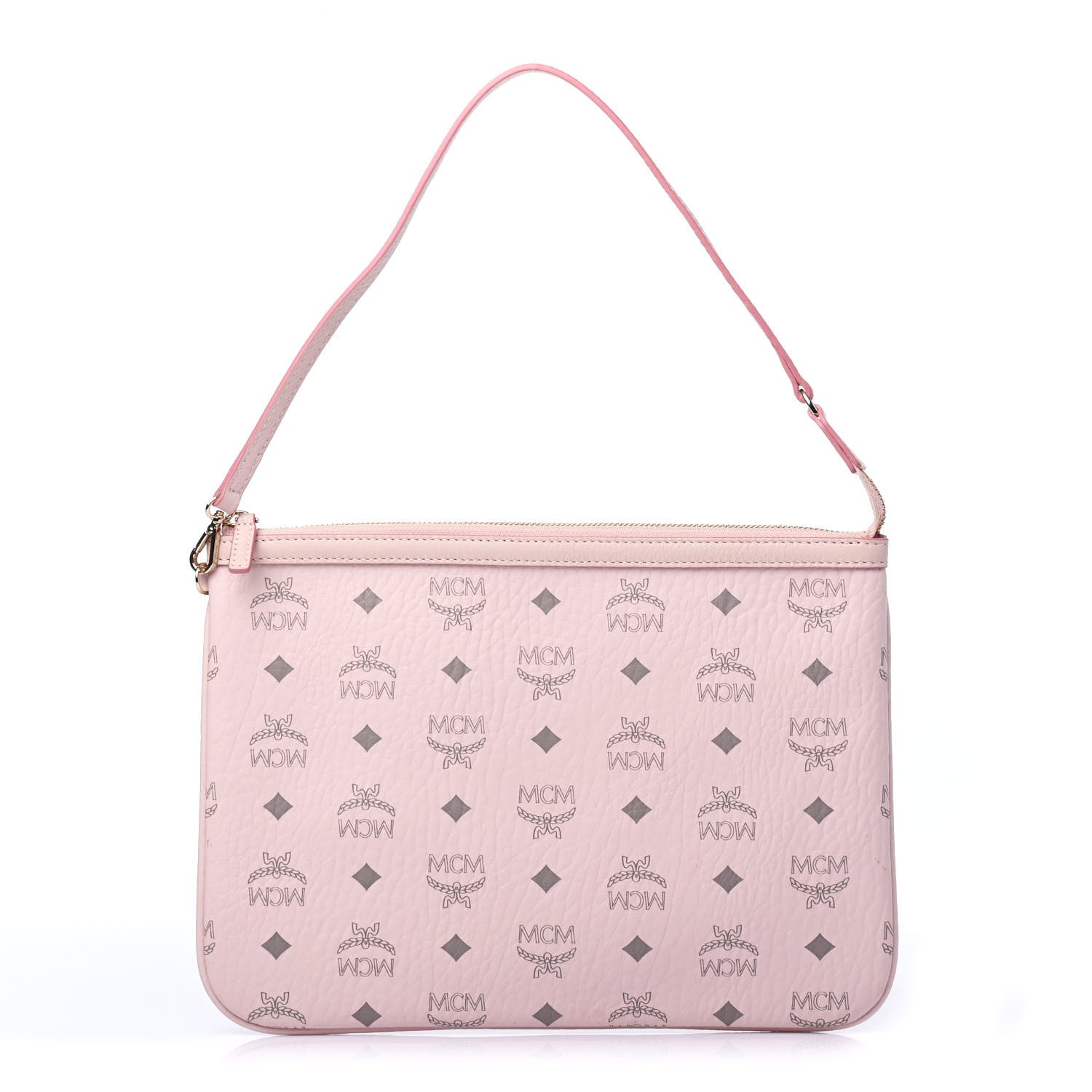MCM Visetos Liz Shopper Tote Pouch Light Pink 1 of 4