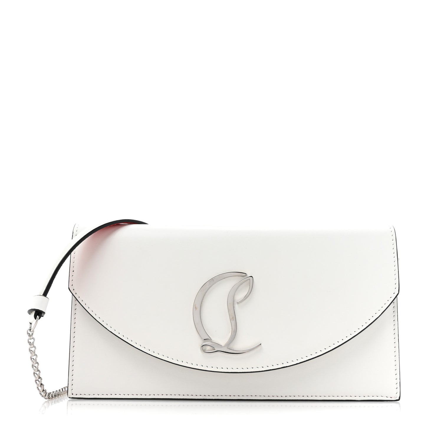 Calfskin Loubi54 Crossbody Clutch White