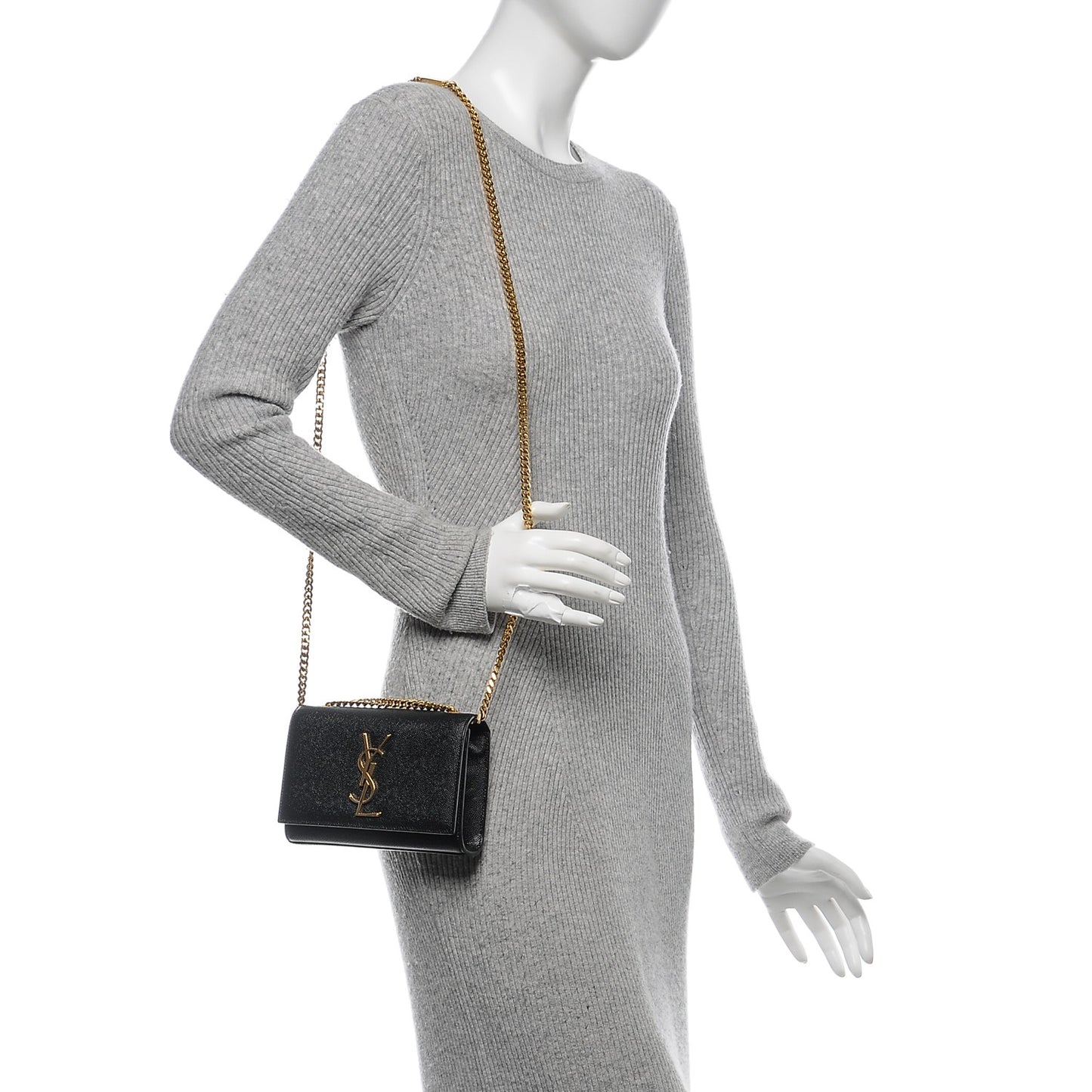 Grain De Poudre Small Monogram Kate Satchel Black