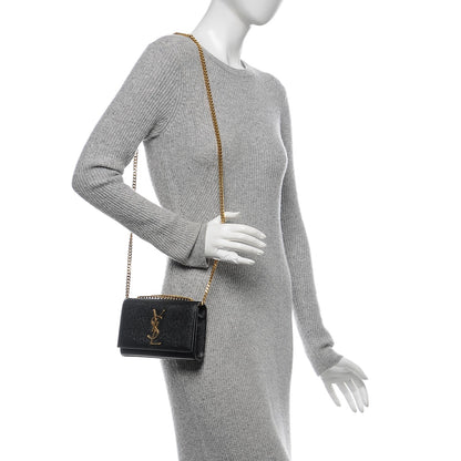 Saint Laurent Grain De Poudre Small Monogram Kate Satchel Black 2 of 6