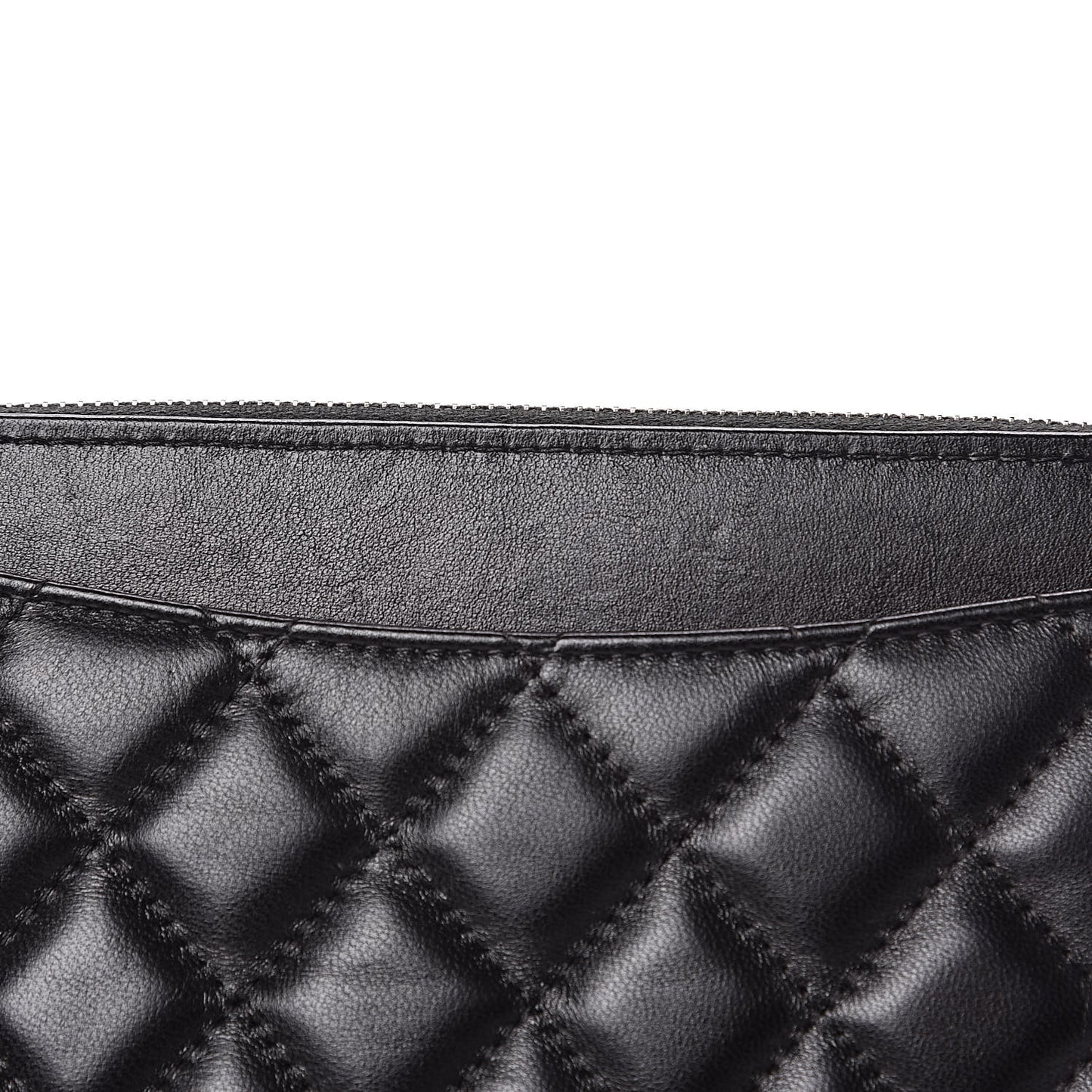 Lambskin Quilted Small Clutch With Chain Black