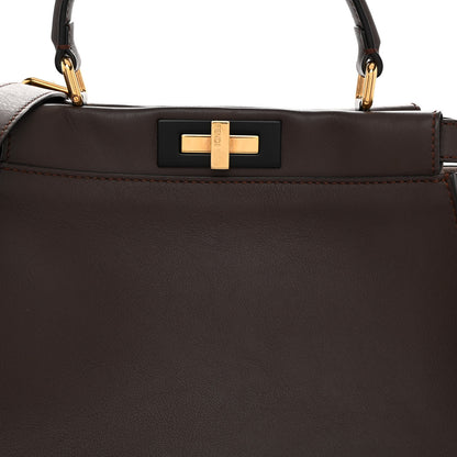 Fendi Vitello Seta Shiny Nappa Medium Peekaboo Iconic Satchel Moresco Rosa Doll 7 of 9