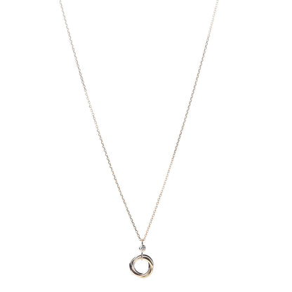 Cartier 18K Pink Yellow White Gold Diamond Trinity Pendant Necklace 1 of 5