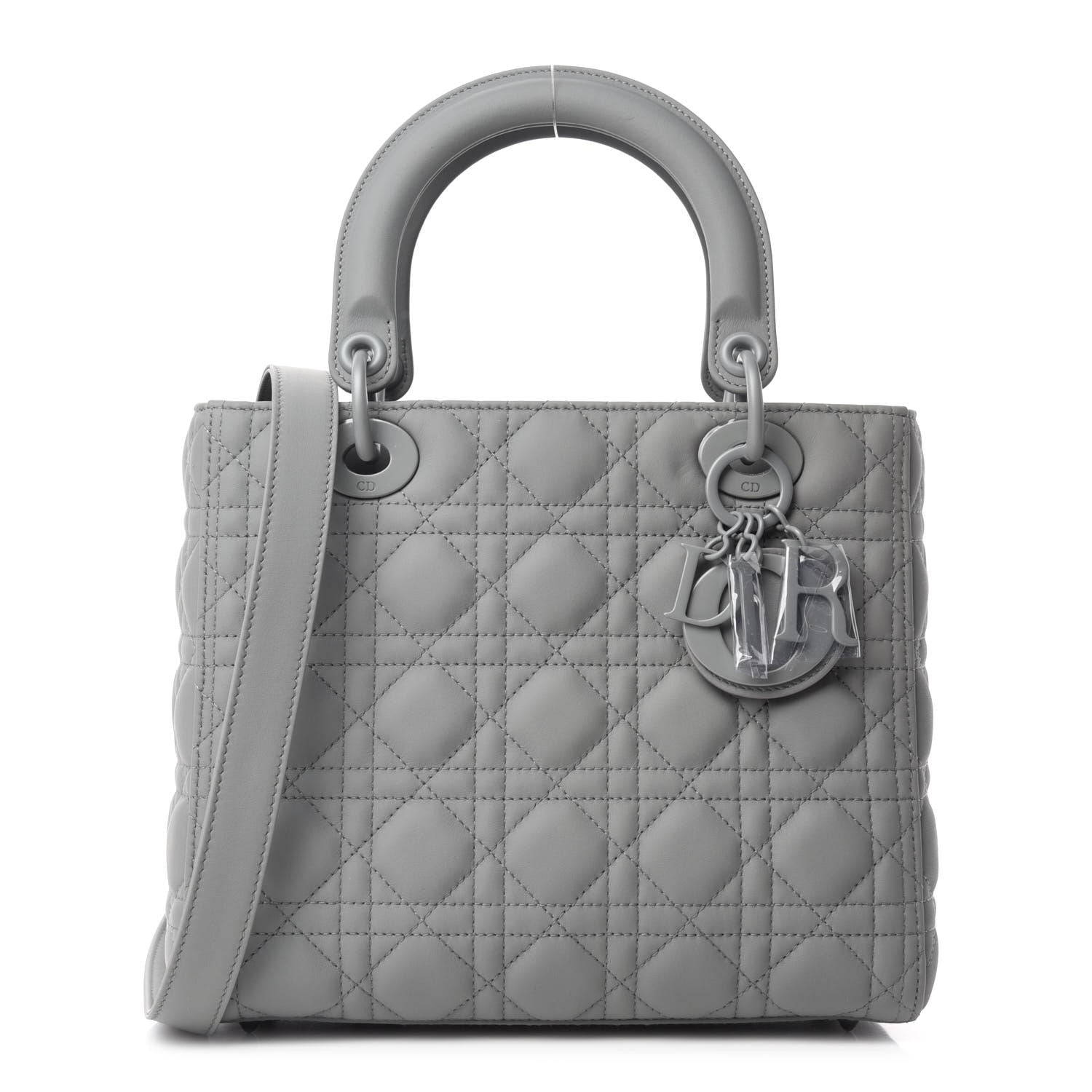 Christian Dior Ultra Matte Calfskin Cannage Medium Lady Dior Grey Stone 1 of 10