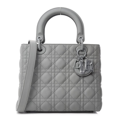 Christian Dior Ultra Matte Calfskin Cannage Medium Lady Dior Grey Stone 1 of 10