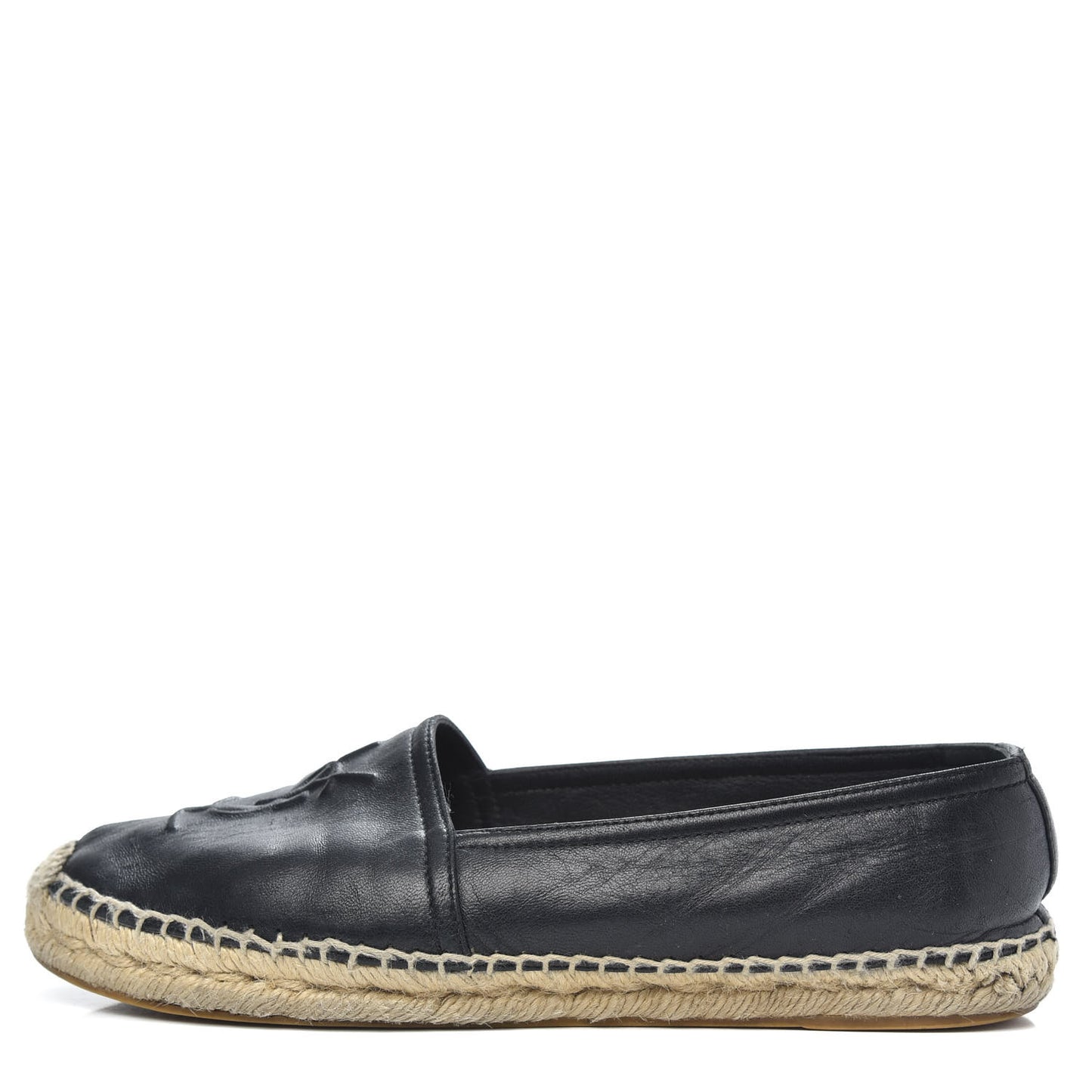 Lambskin Monogram Espadrilles 38 Black
