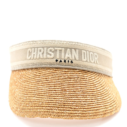 Christian Dior Straw Embroidered Dioriviera D-Ocean Visor Natural Grey 3 of 8