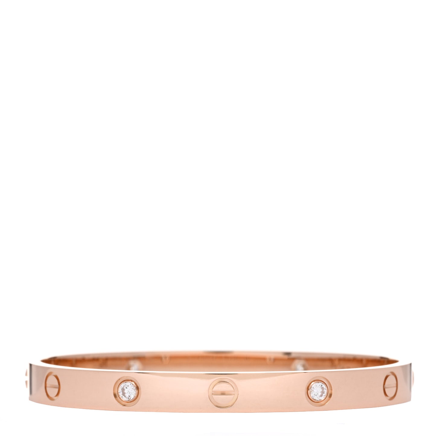 18K Pink Gold 4 Diamond LOVE Bracelet 17