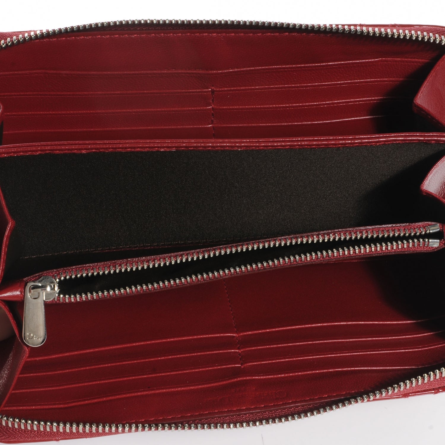 Christian Dior Patent Cannage Lady Dior Continental Wallet Red 8 of 8