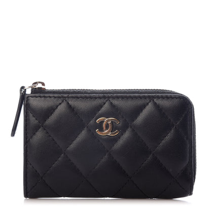 Chanel Lambskin Quilted Key Holder Case Black 2 of 8
