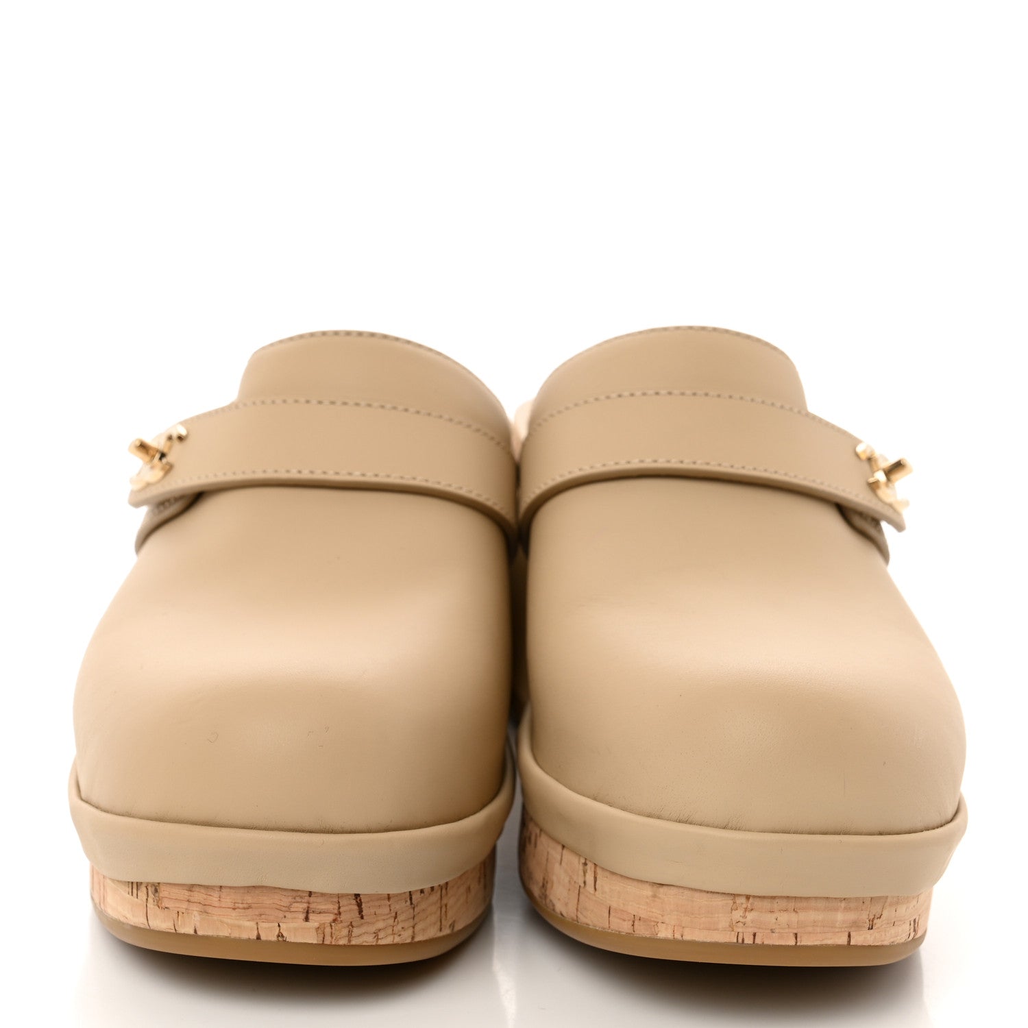 Chanel Calfskin CC Turn Lock Clogs 39 Beige 2 of 8