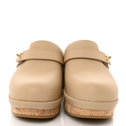 Chanel Calfskin CC Turn Lock Clogs 39 Beige 2 of 8