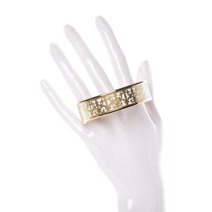 Hermes Enamel Printed Wide Balcons du Guadalquivir Bracelet 65 Gold 2 of 5