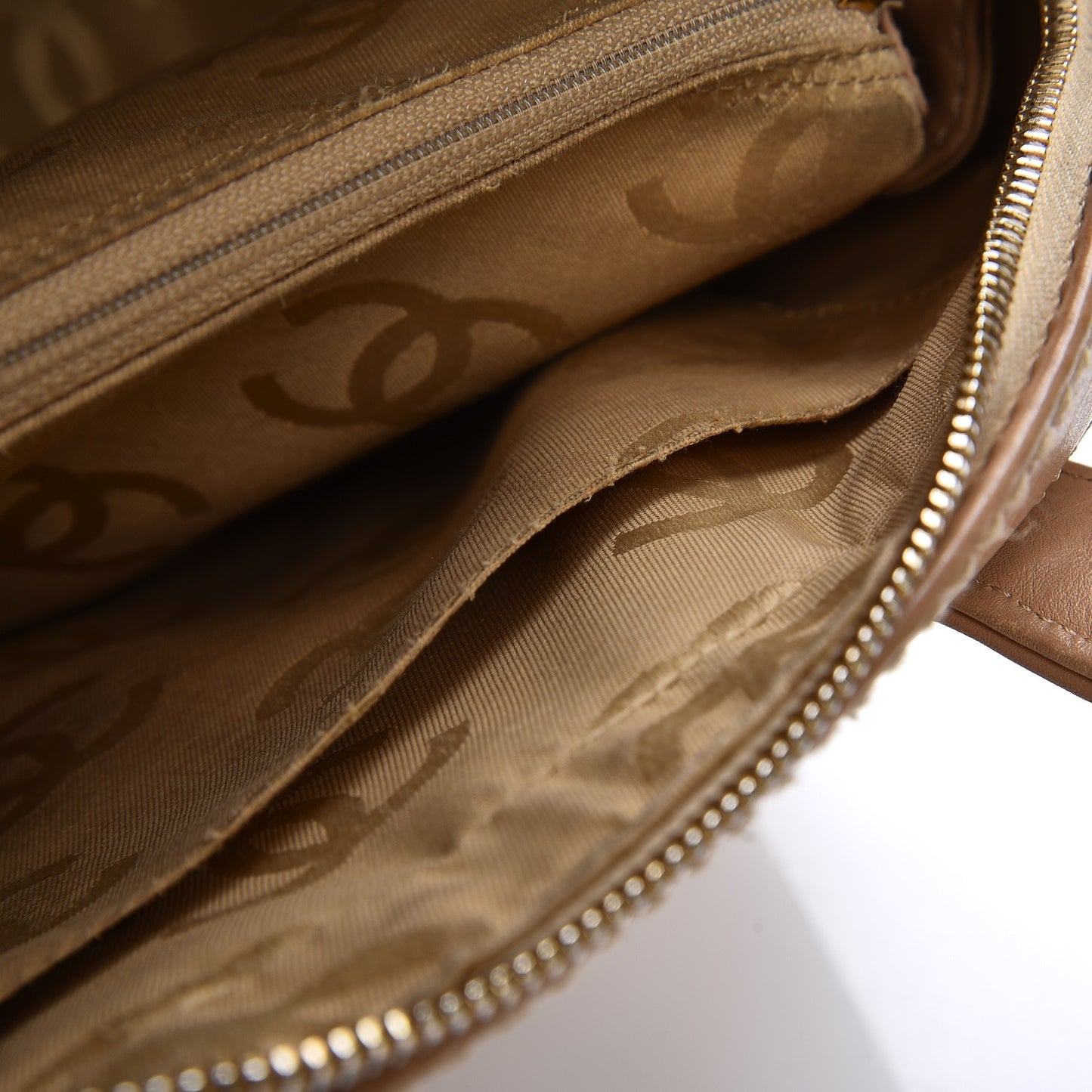 Lambskin Surpique Shoulder Bag Beige