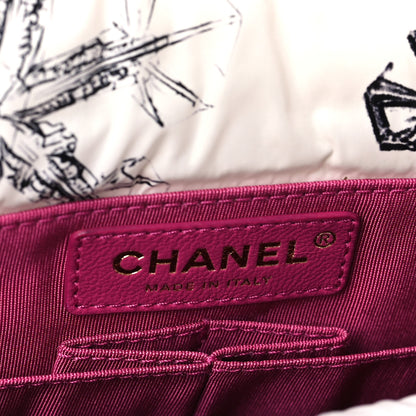 Chanel Nylon Knit Coco Neige Snowflake Small Flap White Pink 6 of 9