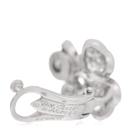 Van Cleef & Arpels Platinum Diamond Small Cosmos Clip-On Earrings 4 of 4