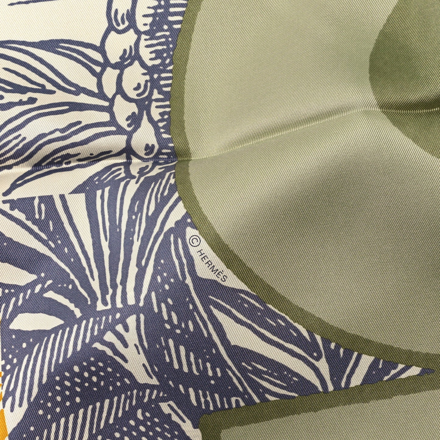Silk Cavalier En Formes Scarf 90 JH Vert Amanda Jaune