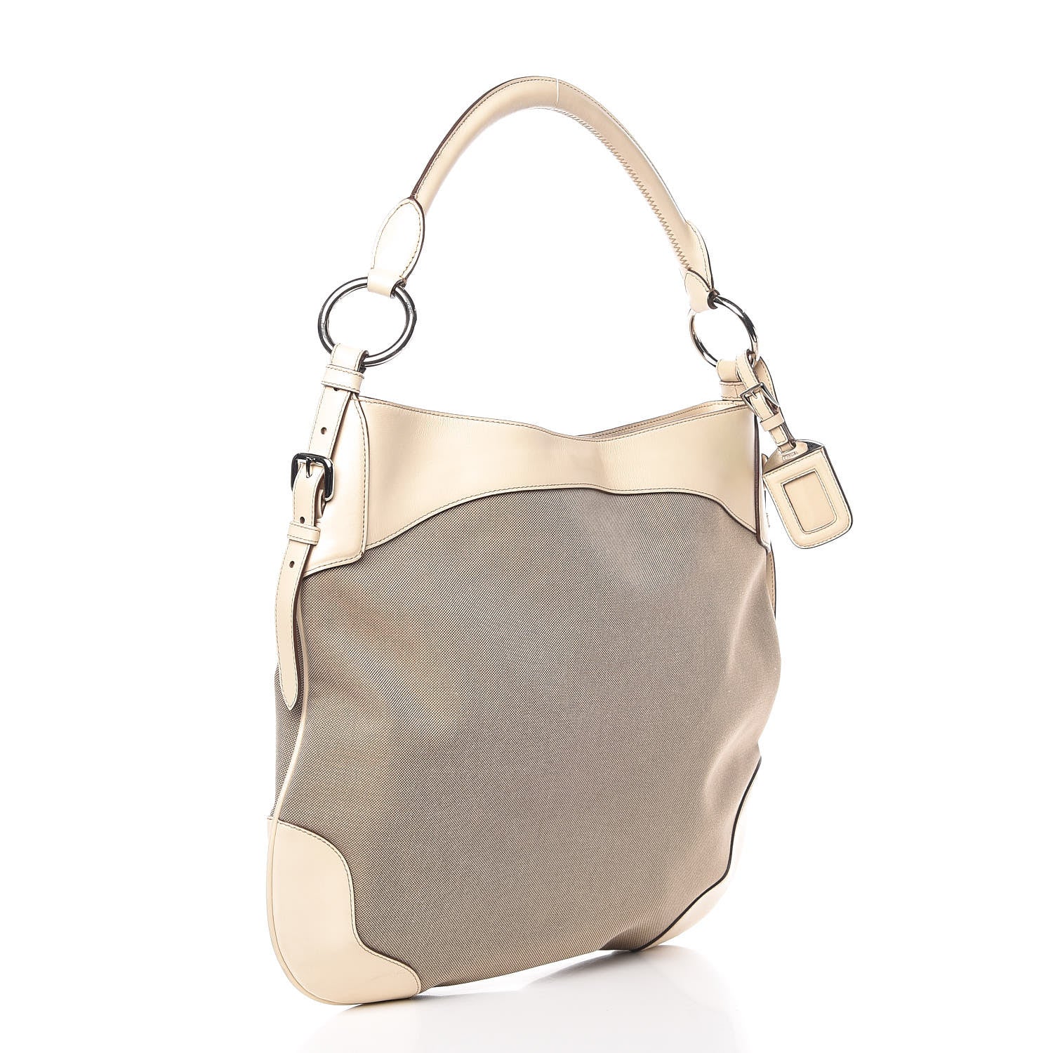 Prada Jacquard Logo Shoulder Bag Corda Cera 3 of 10