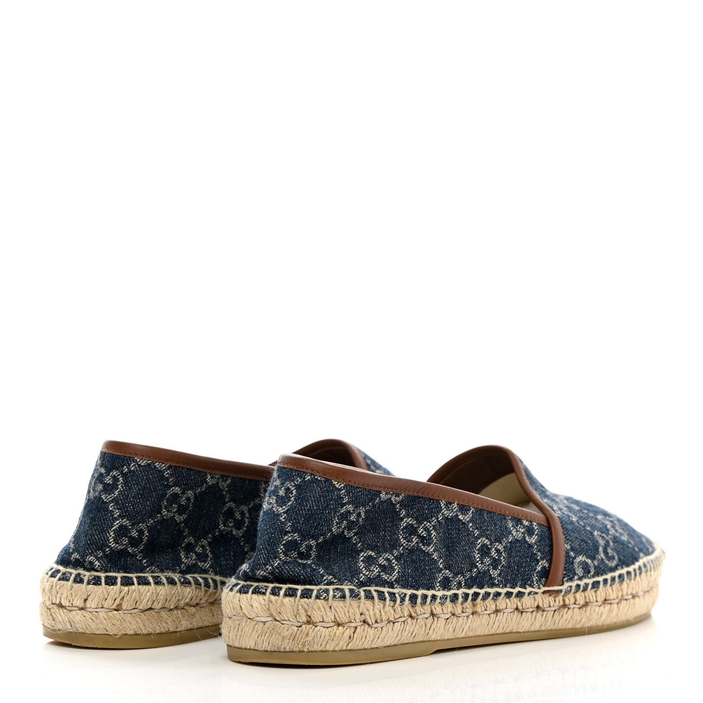 Denim GG Monogram Espadrilles 39 Blue Tea Cuir