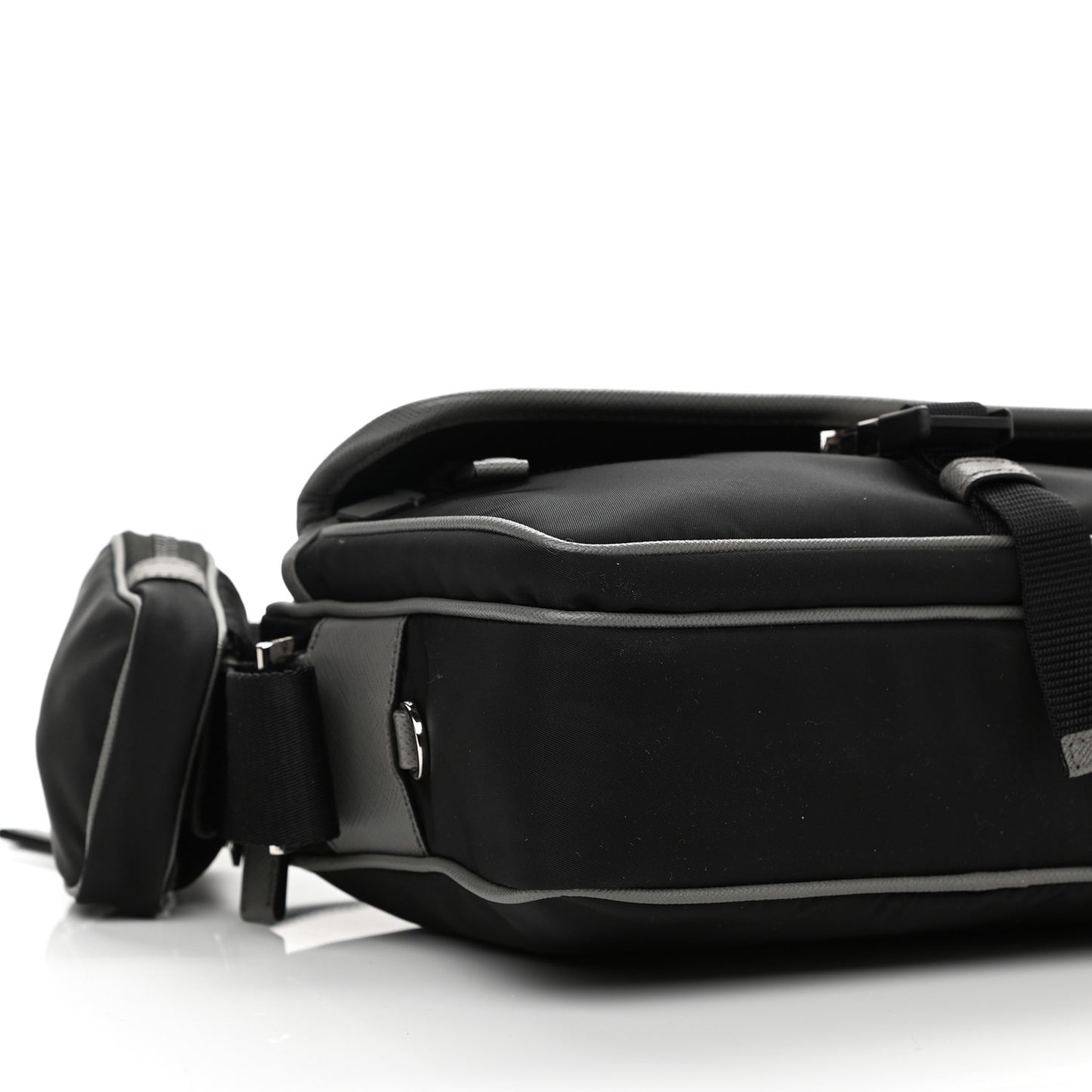 Tessuto Nylon Saffiano Messenger Bag Black Royal Marmo