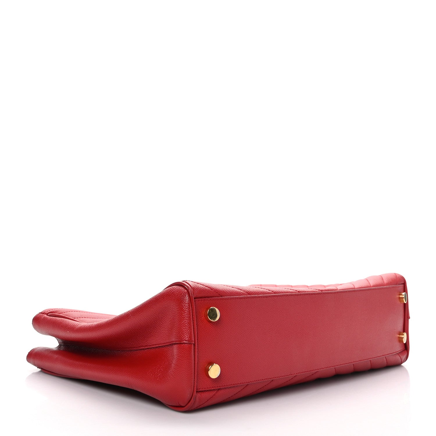 Saint Laurent Grain De Poudre Matelasse Chevron Monogram Shopping Bag Red 4 of 10