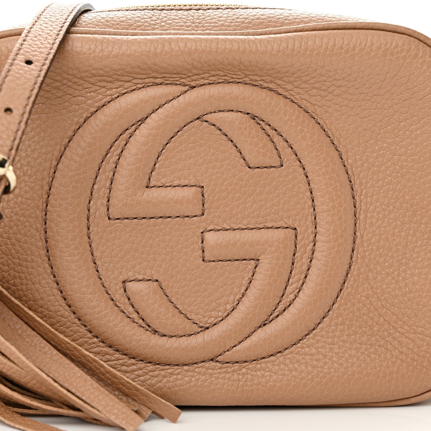 Pebbled Calfskin Small Soho Disco Bag Camelia