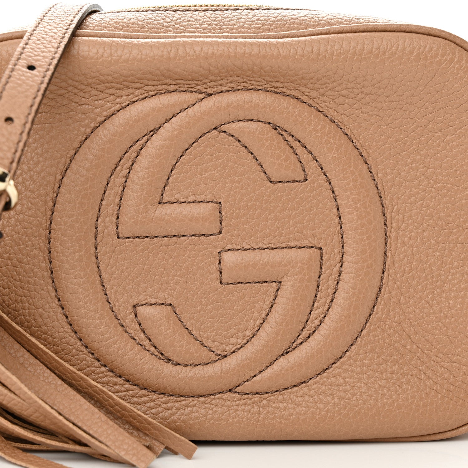 Gucci Pebbled Calfskin Small Soho Disco Bag Camelia 8 of 10