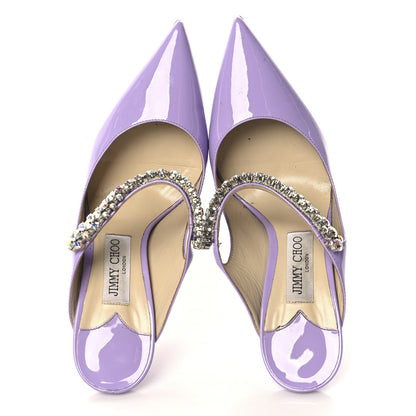 Jimmy Choo Patent Crystal Bing 100 Pumps 38.5 Wisteria 2 of 8