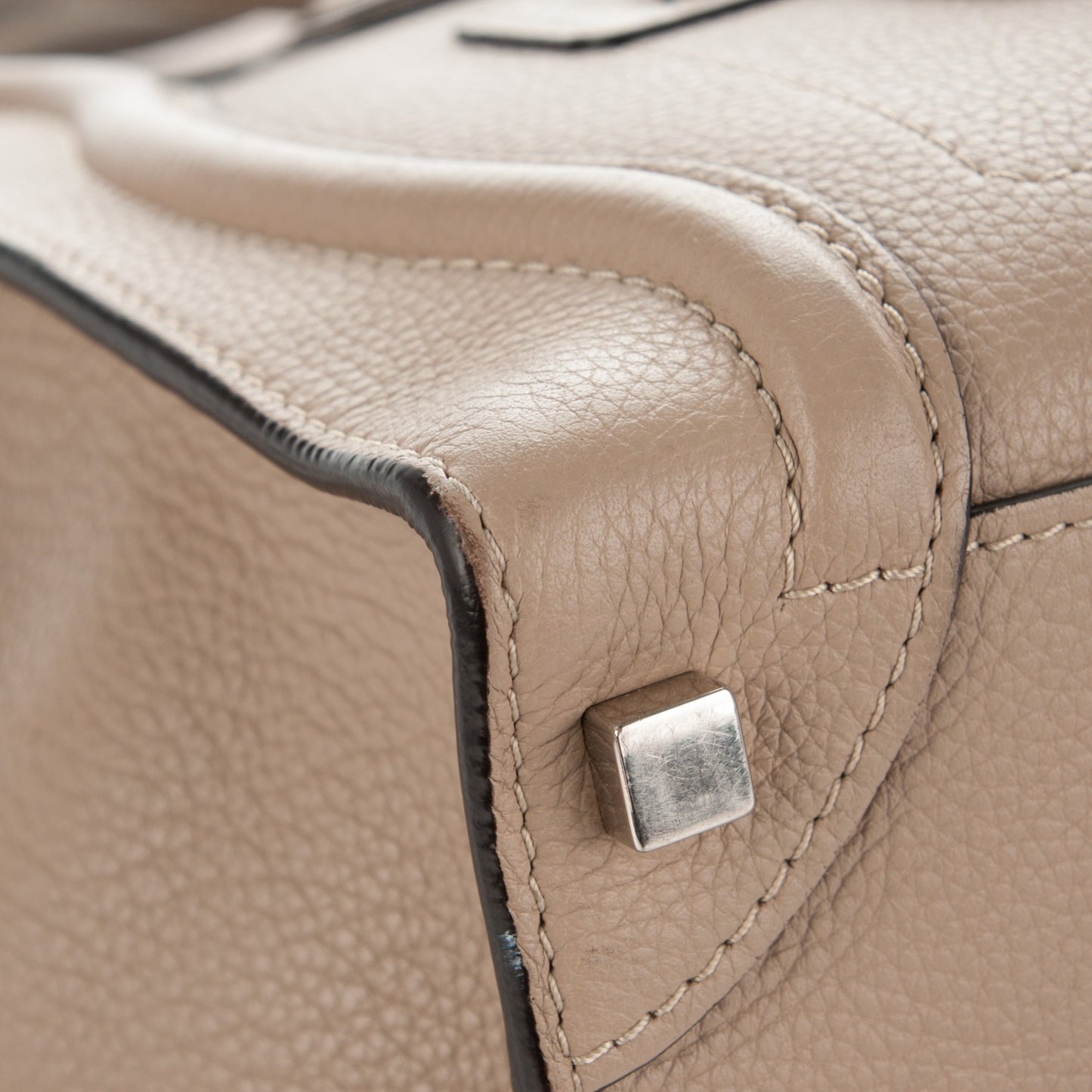 Drummed Calfskin Micro Luggage Dune