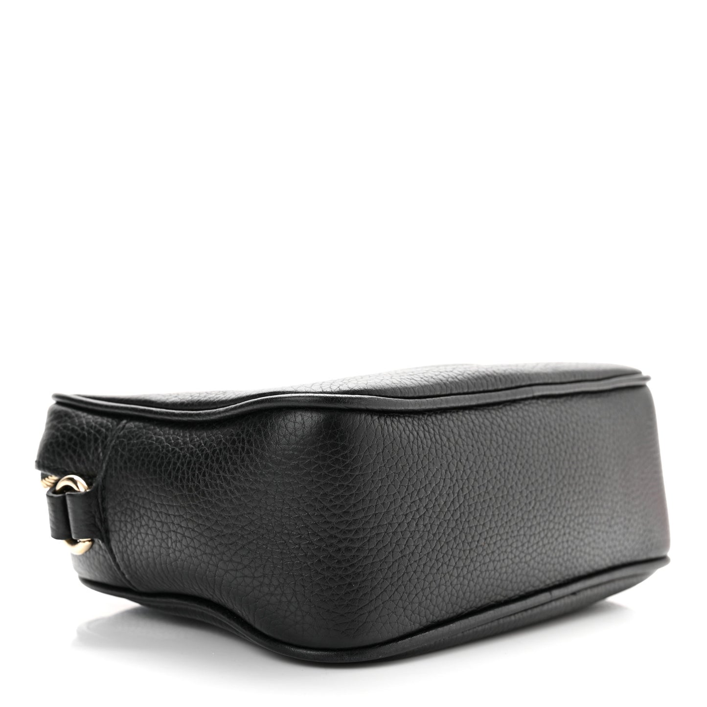 Pebbled Calfskin Small Soho Disco Bag Black