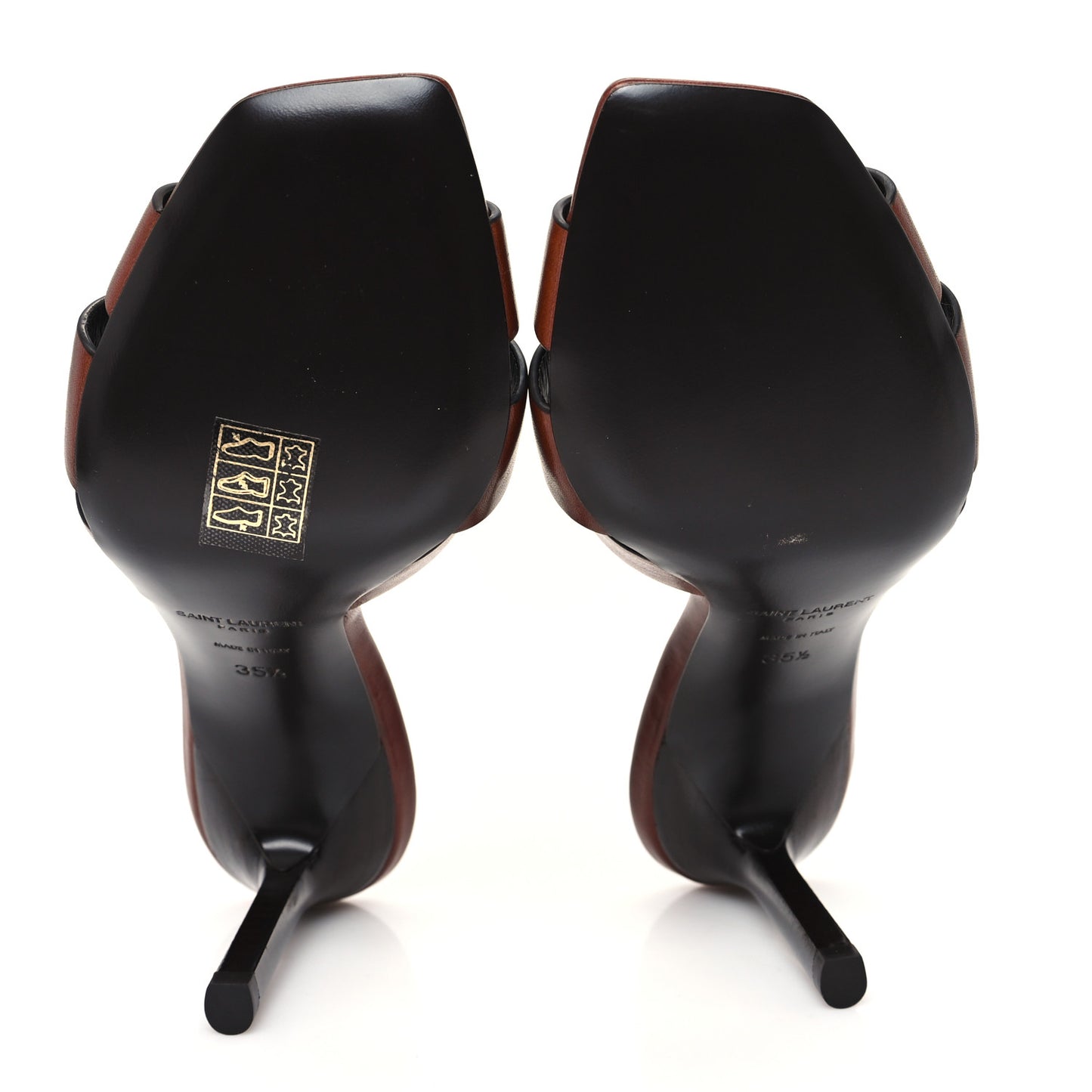 Calfskin Tribute 85 Slide Sandals 35.5 New Papaya