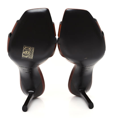 Saint Laurent Calfskin Tribute 85 Slide Sandals 35.5 New Papaya 5 of 10