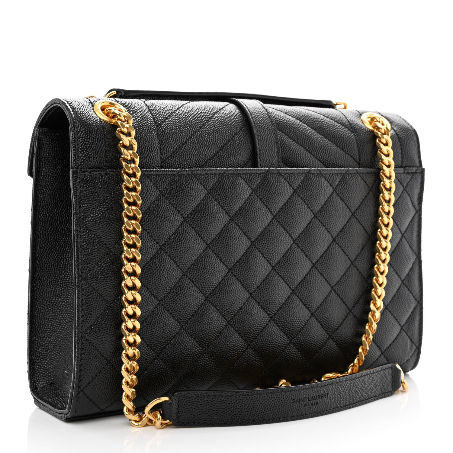 Saint Laurent Grain De Poudre Textured Mixed Matelasse Triquilt Medium Monogram Satchel Black 3 of 10