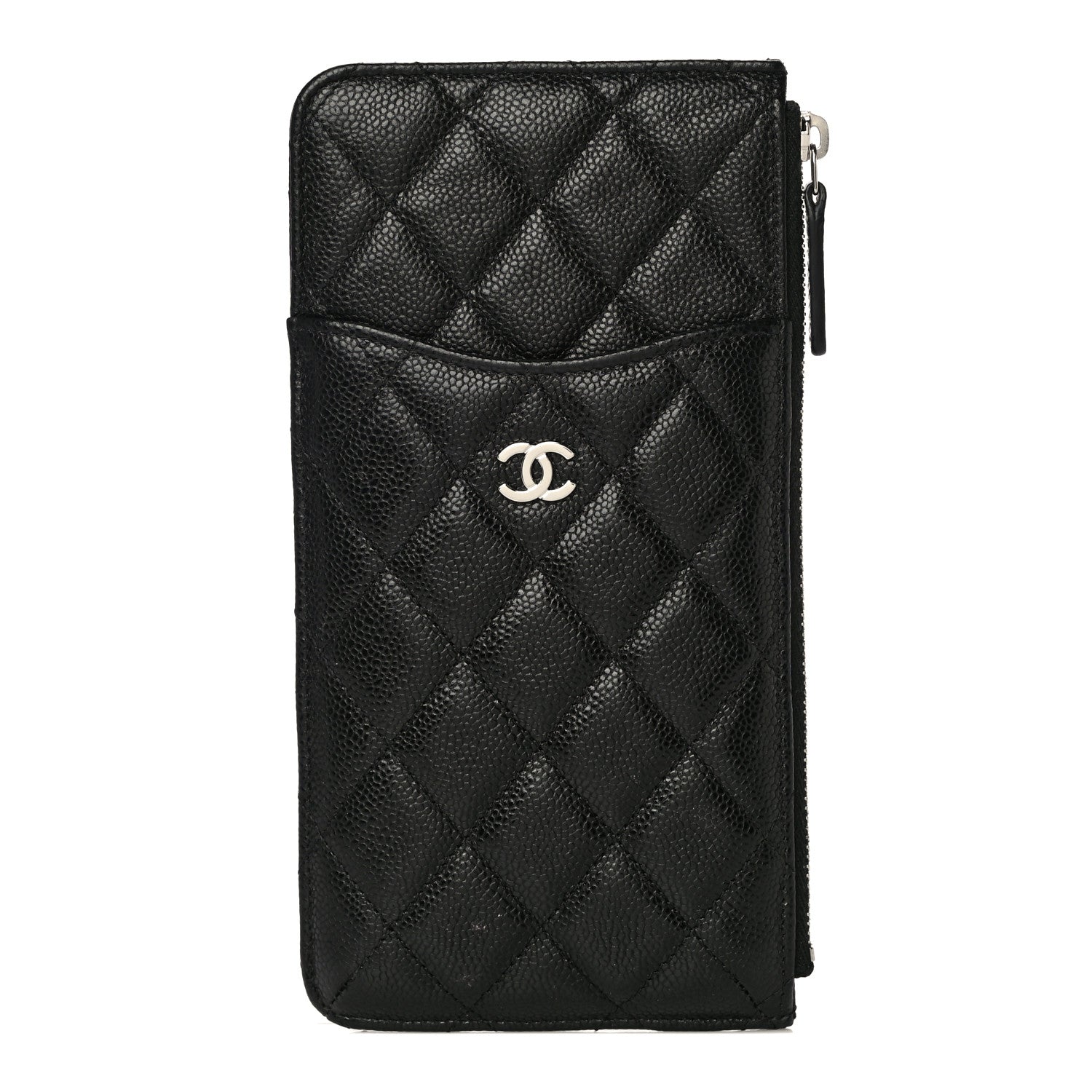 Chanel Caviar Quilted Classic Flat Wallet Pouch Black 1 of 11