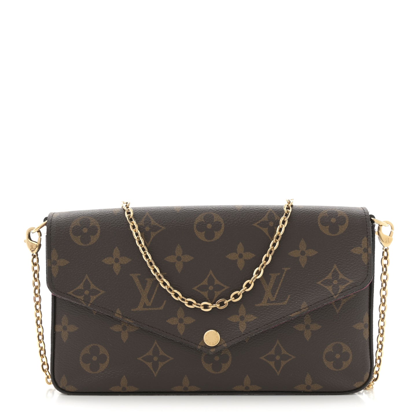 Monogram Pochette Felicie Chain Wallet Fuchsia