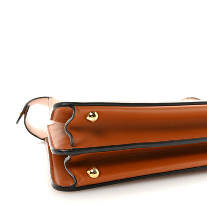 Fendi Vitello Seta Shiny Nappa Medium Peekaboo I SEE U Satchel Miele Scuro Light Rose 8 of 9