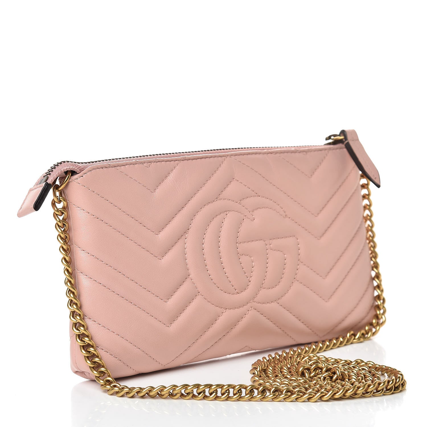 Gucci Calfskin Matelasse Mini GG Marmont Chain Bag Perfect Pink 3 of 10