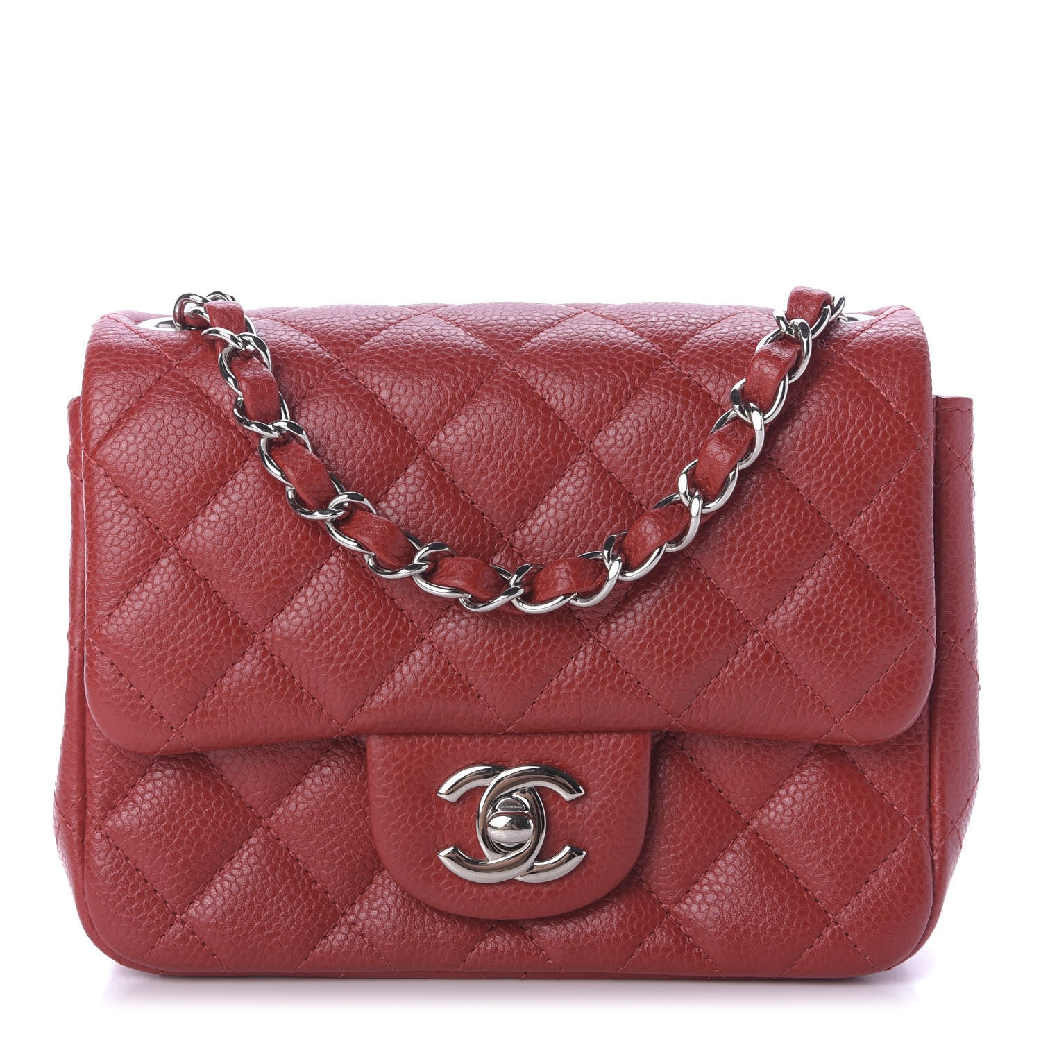 Chanel Caviar Quilted Mini Square Flap Red 1 of 9