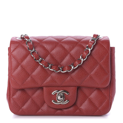 Chanel Caviar Quilted Mini Square Flap Red 1 of 9
