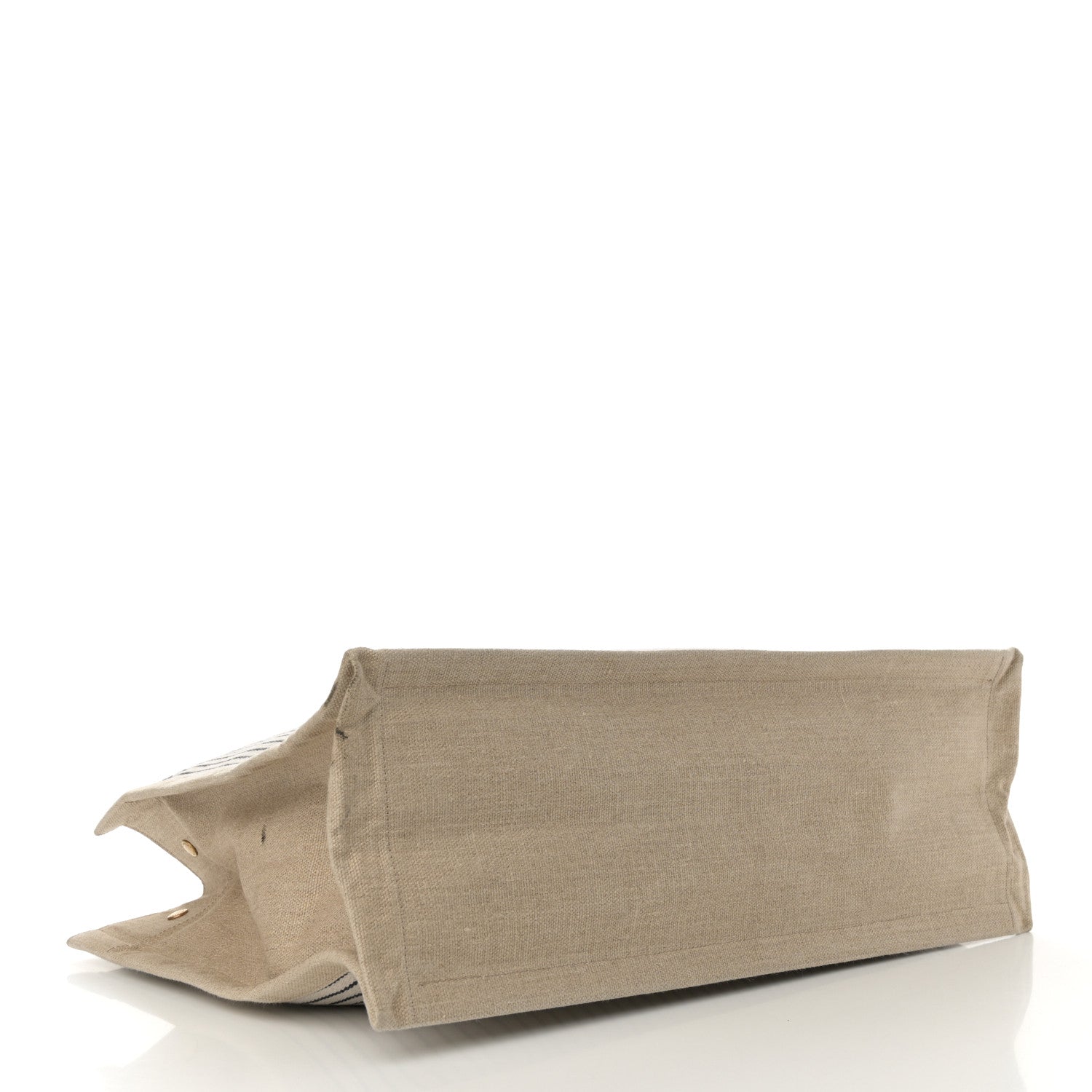 Saint Laurent Embroidered Cotton Linen Rive Gauche Noe Tote Natural Black 4 of 14